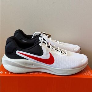 Nike Revolution 7 White Fire Red FB2207-102 Men’s Size 15